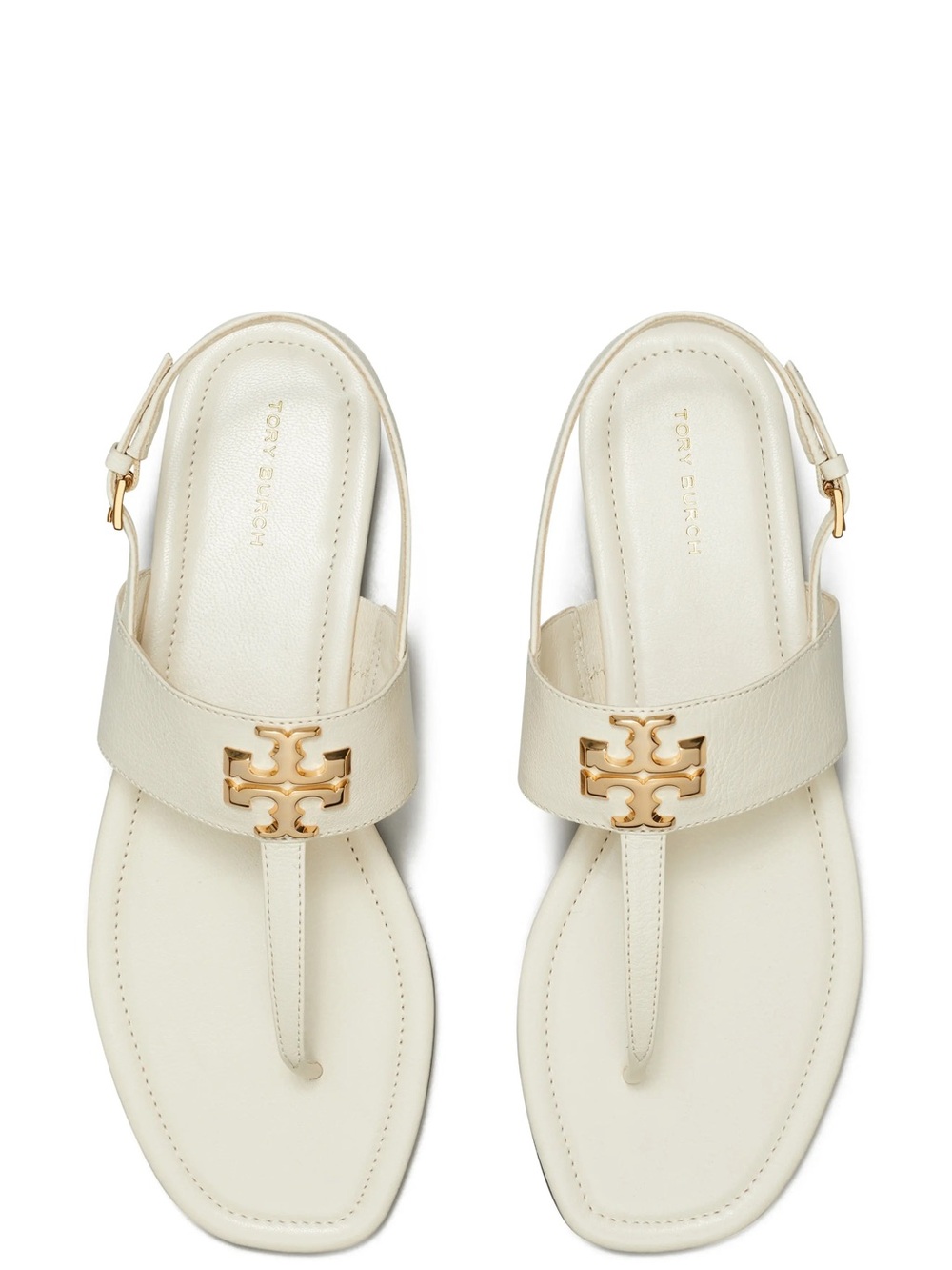 Tory Burch Ivory Leather Slingback Sandals